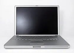 PowerBook G4 Aluminum (17") — Family illustration: PowerBook G4 Aluminum (12") (2003). This is not a photograph of the exact listed model. Resized and re-encoded; the credited image licence applies.