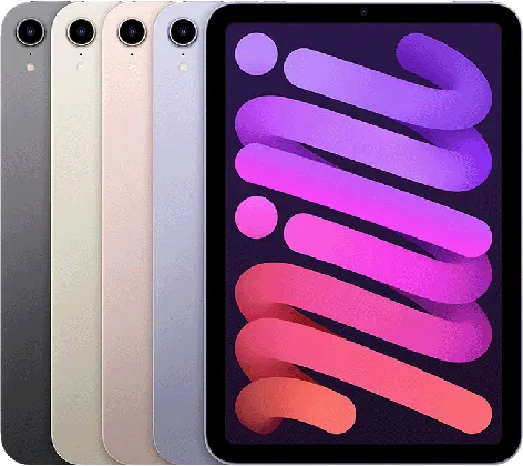 iPad mini (6th generation) — Product image supplied by Apple; pictured colours may vary. Resized and re-encoded for this catalogue.