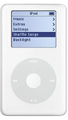 iPod (Click Wheel) — Product image supplied by Apple; pictured colours may vary. Resized and re-encoded for this catalogue.
