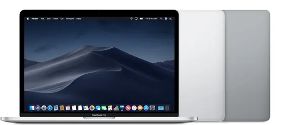 MacBook Pro (13-inch, 2019, Four Thunderbolt 3 ports) — Product image supplied by Apple; pictured colours may vary. Resized and re-encoded for this catalogue.