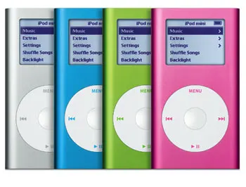 iPod mini (2nd generation) — Product image supplied by Apple; pictured colours may vary. Resized and re-encoded for this catalogue.