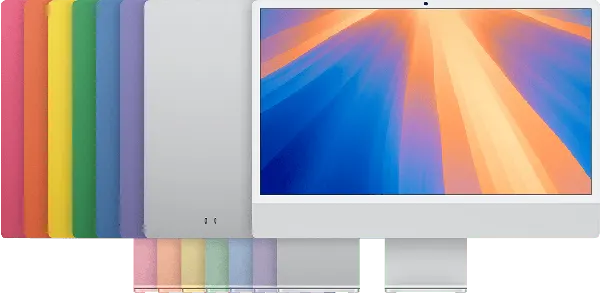 iMac (24-inch, 2024, Two ports) — Product image supplied by Apple; pictured colours may vary. Resized and re-encoded for this catalogue.