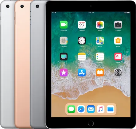 iPad (6th generation) — Product image supplied by Apple; pictured colours may vary. Resized and re-encoded for this catalogue.
