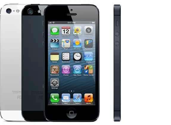 iPhone 5 — Product image supplied by Apple; pictured colours may vary. Resized and re-encoded for this catalogue.