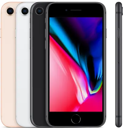 iPhone 8 — Product image supplied by Apple; pictured colours may vary. Resized and re-encoded for this catalogue.