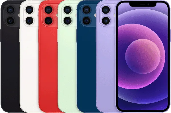iPhone 12 — Product image supplied by Apple; pictured colours may vary. Resized and re-encoded for this catalogue.