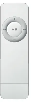 iPod shuffle — Product image supplied by Apple; pictured colours may vary. Resized and re-encoded for this catalogue.