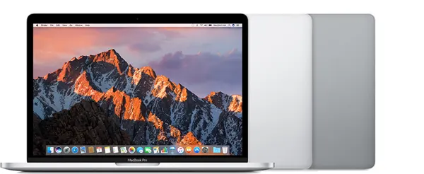 MacBook Pro (13-inch, 2016, Four Thunderbolt 3 ports) — Product image supplied by Apple; pictured colours may vary. Resized and re-encoded for this catalogue.