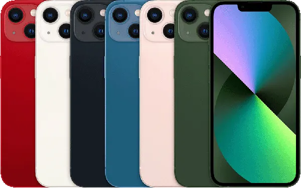 iPhone 13 — Product image supplied by Apple; pictured colours may vary. Resized and re-encoded for this catalogue.