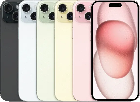 iPhone 15 Plus — Product image supplied by Apple; pictured colours may vary. Resized and re-encoded for this catalogue.