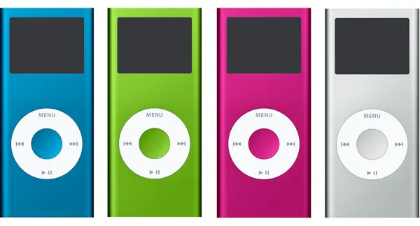iPod nano (2nd generation) — Product image supplied by Apple; pictured colours may vary. Resized and re-encoded for this catalogue.