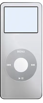 iPod nano — Product image supplied by Apple; pictured colours may vary. Resized and re-encoded for this catalogue.