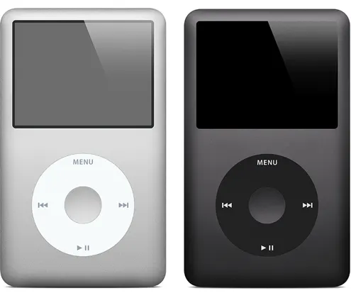 iPod shuffle (3rd generation) — Family illustration: iPod classic 160 GB (Late 2009) (2009). This is not a photograph of the exact listed model. Resized and re-encoded; the credited image licence applies.